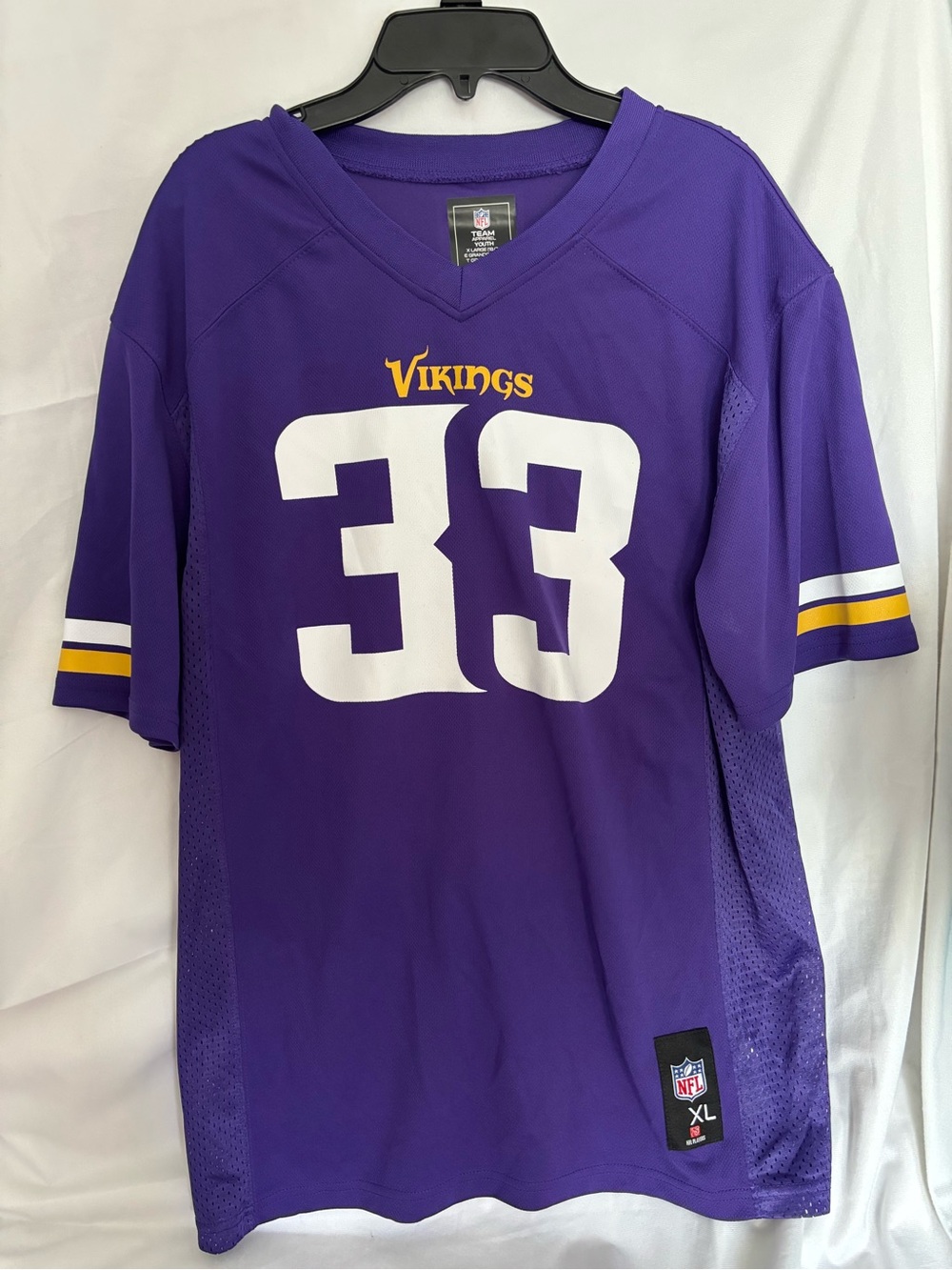 NFL Jersey Youth XL Minnesota Vikings #33 Purple